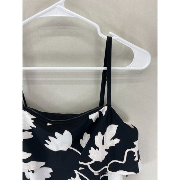 Guess Womens 8 Floral Embroidered Bodycon Dress Removable Straps Black White NWT - Picture 3 of 9
